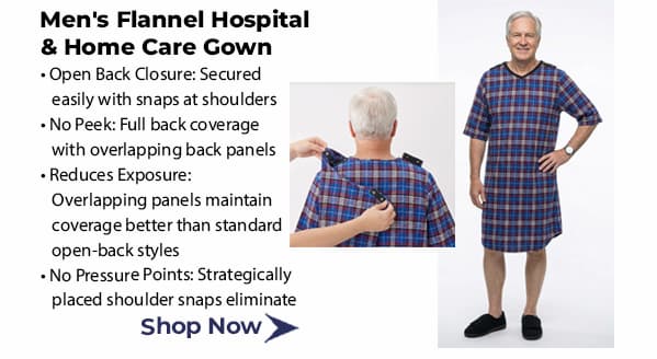 Men's Flannel Hospital & Home Care Gown