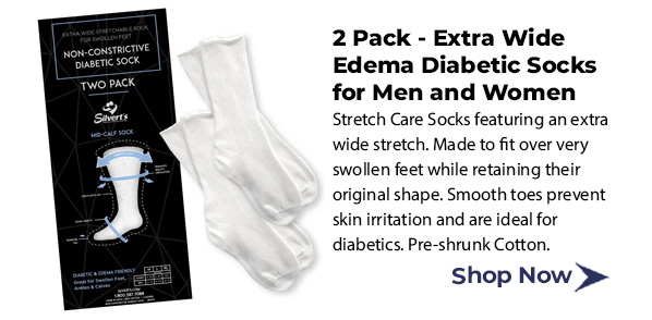 2 Pack - Extra Wide Edema Diabetic Socks for Men and Women