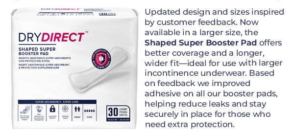 Dry Direct Shaped Super Booster Pad