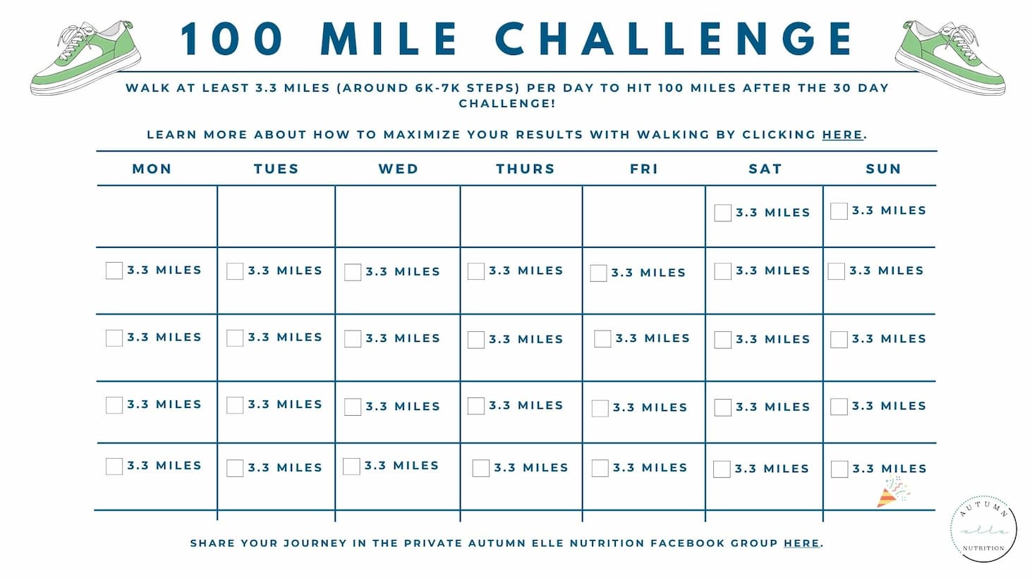 100 mile walking challenge