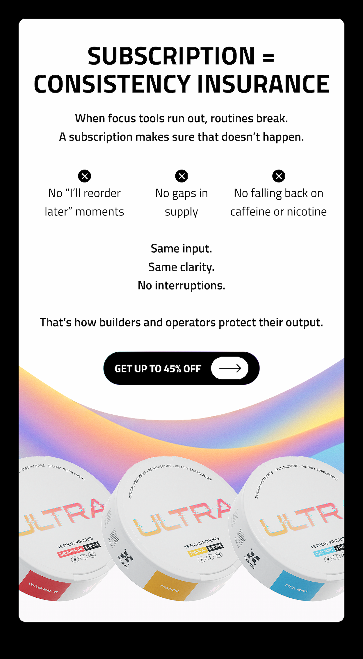 Subscription = Consistency Insurance