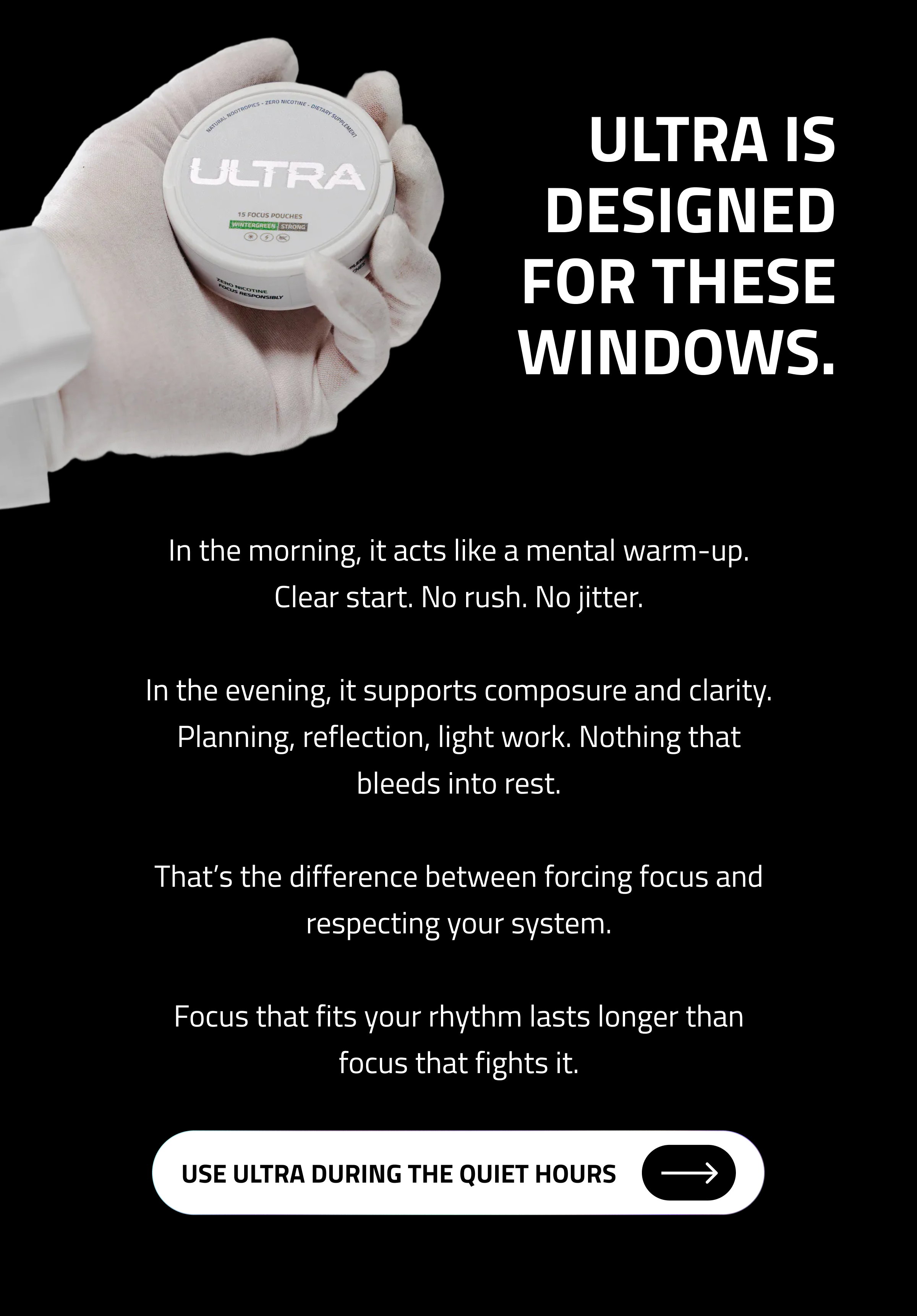 ULTRA is designed for these windows