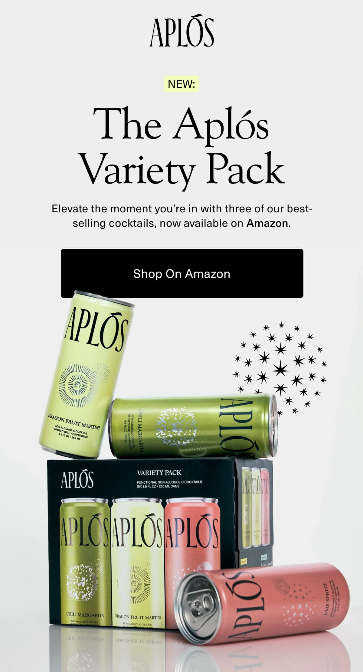 Aplós | The Aplós Variety Pack | Elevate the moment you're in with three of our best-selling cocktails, now available on Amazon. | [ Shop On Amazon ]