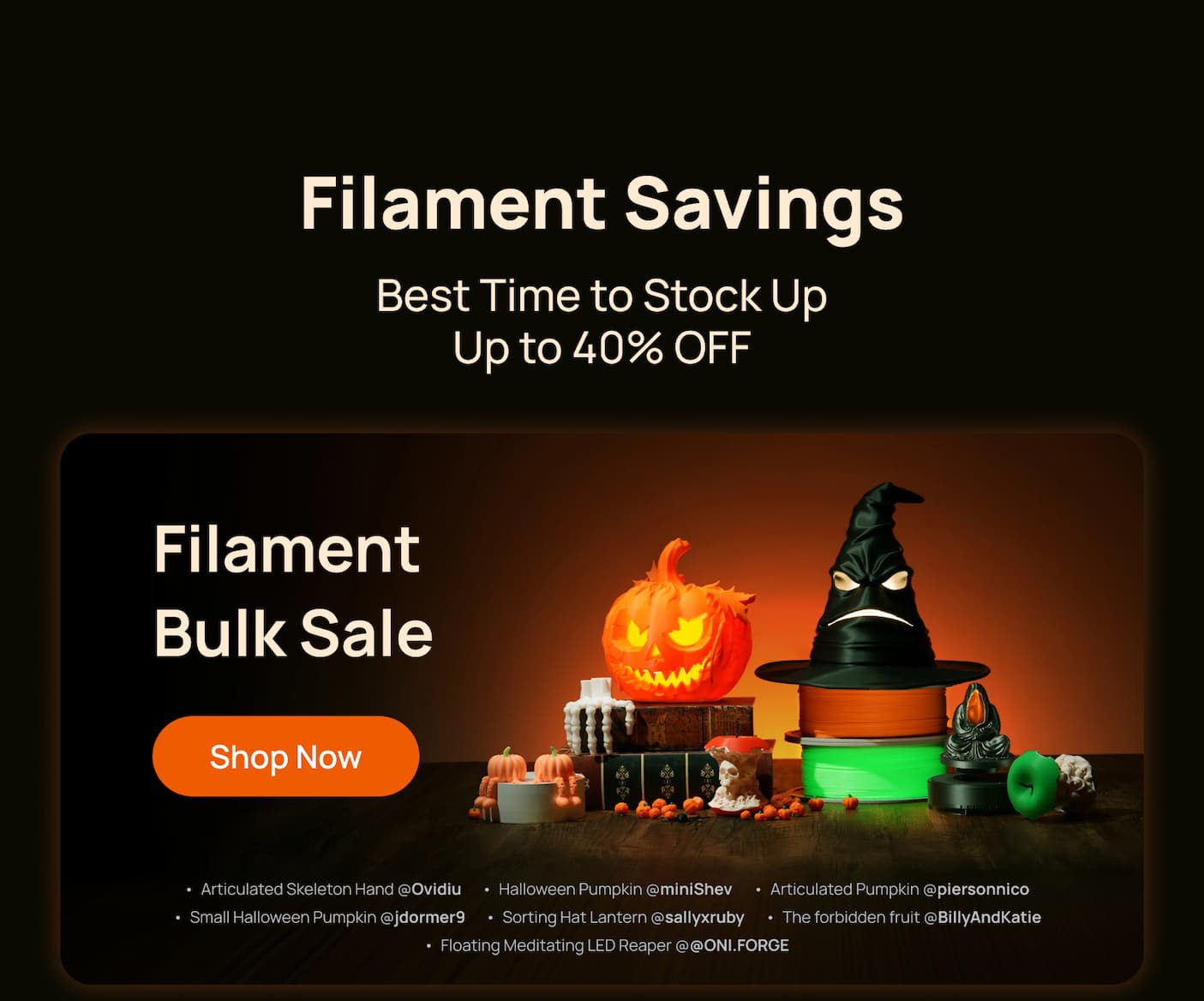 filament bulk sale