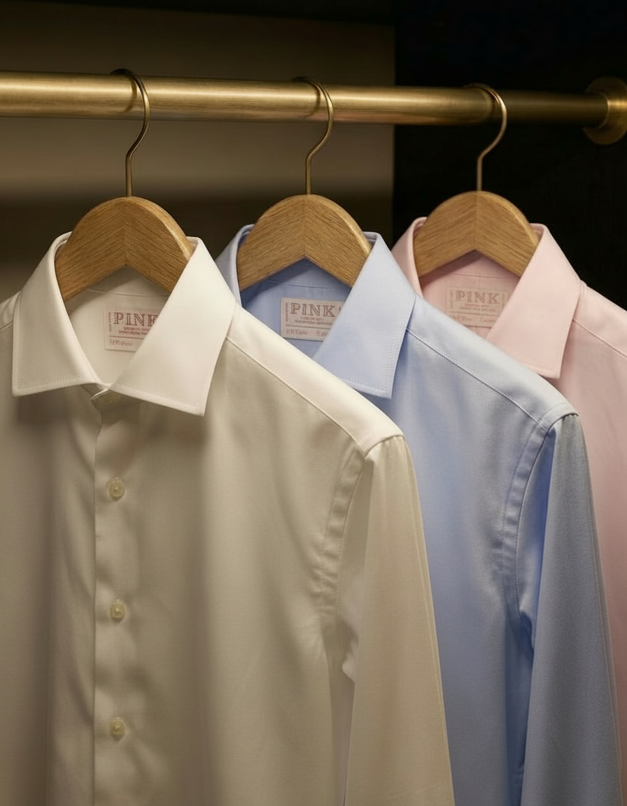 an image of a row of shirts hanging on a rail