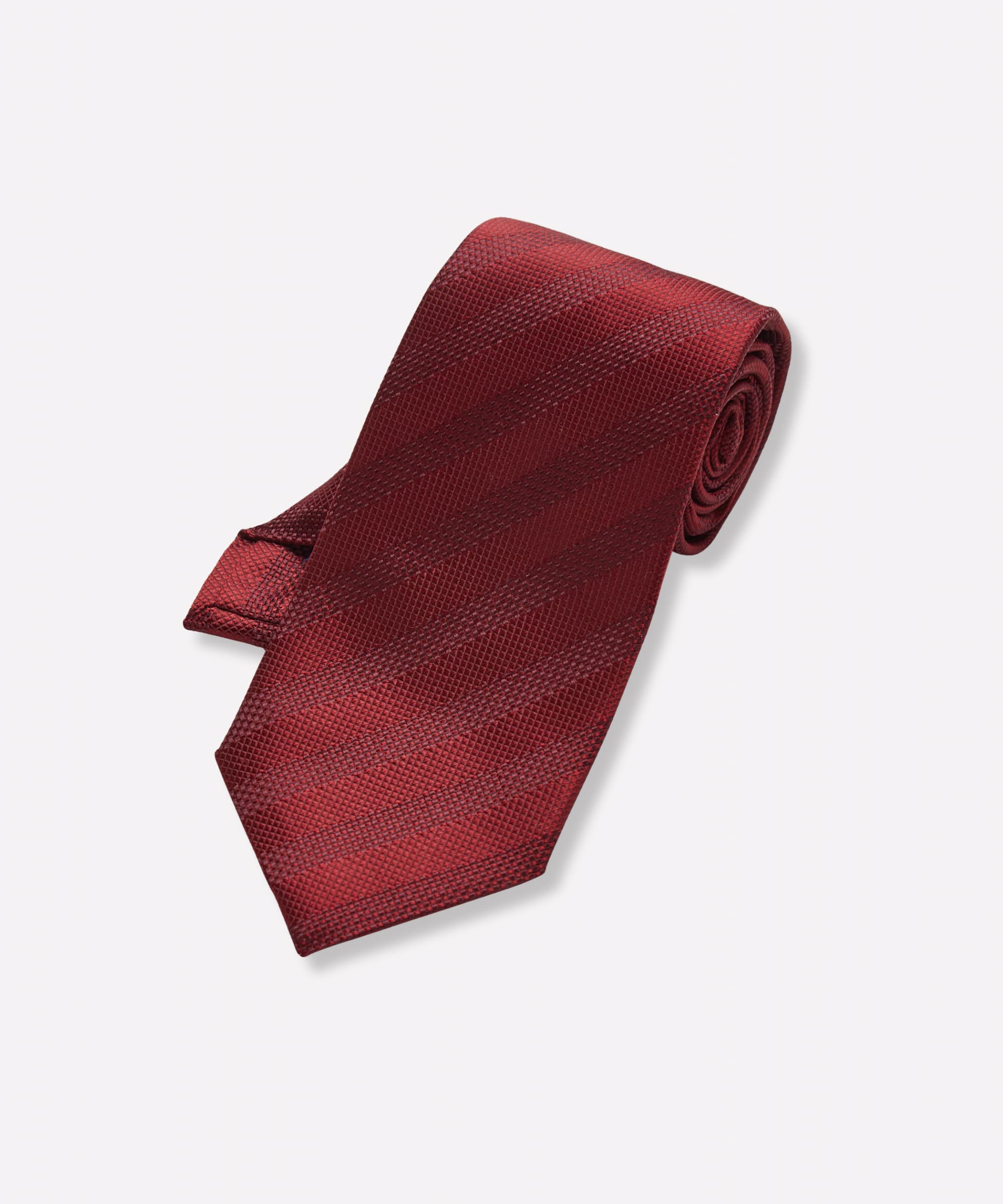 Red Tonal Striped Silk Tie