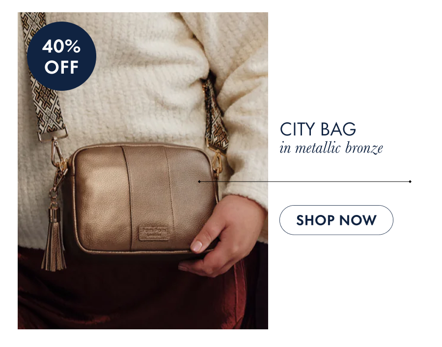 City Bag in metallic bronze