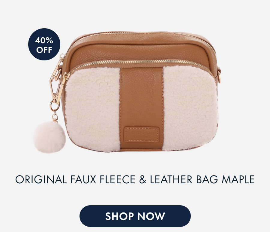 Original Faux Fleece & Leather Bag Maple