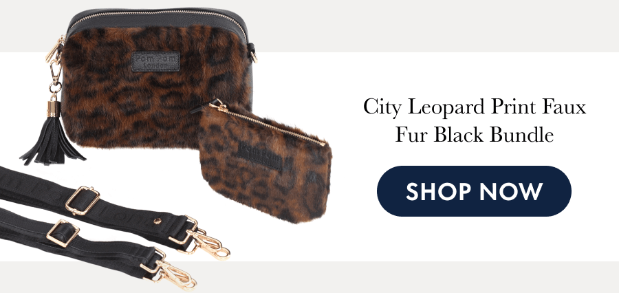 City Leopard Print Faux Fur Black Bundle
