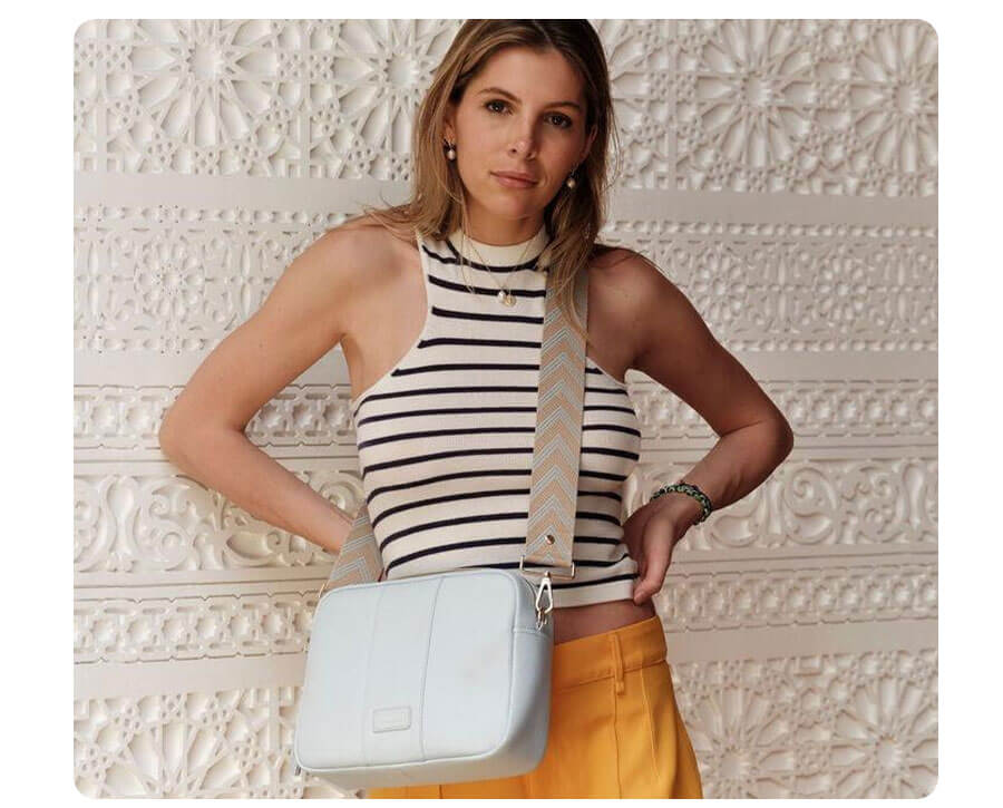 POM POM LONDON CITY PLUS BAG ICE BLUE