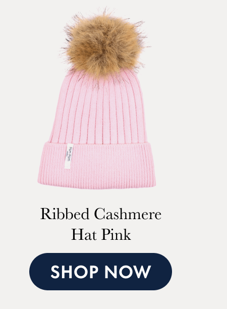 Ribbed Cashmere Hat Pink