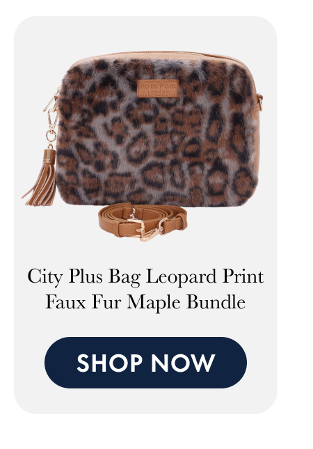 City Plus Bag Leopard Print Faux Fur Maple Bundle