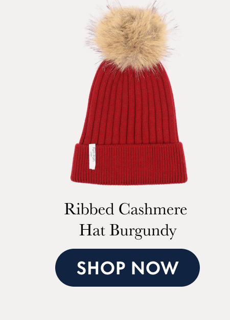 Ribbed Cashmere  Hat Burgundy