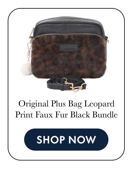 Original Plus Bag Leopard Print Faux Fur Black Bundle