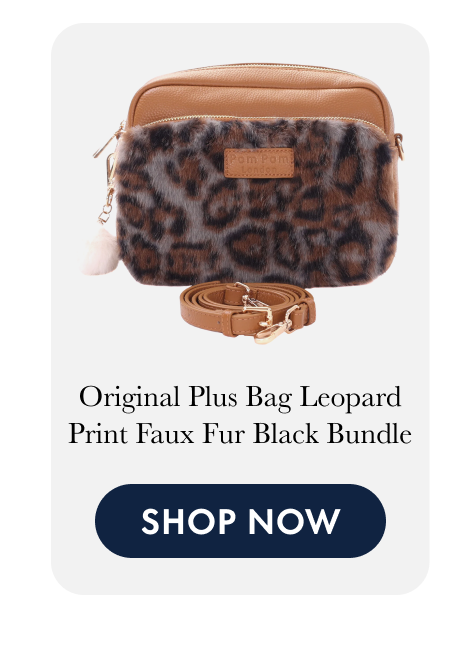Original Plus Bag Leopard Print Faux Fur Black Bundle