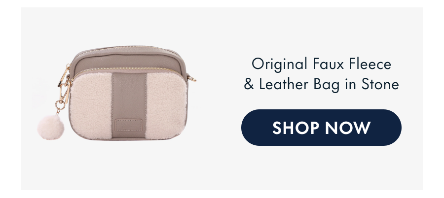 Original Faux Fleece & Leather Bag in Stone
