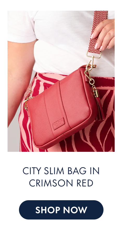 City Slim Bag in Crimson Red