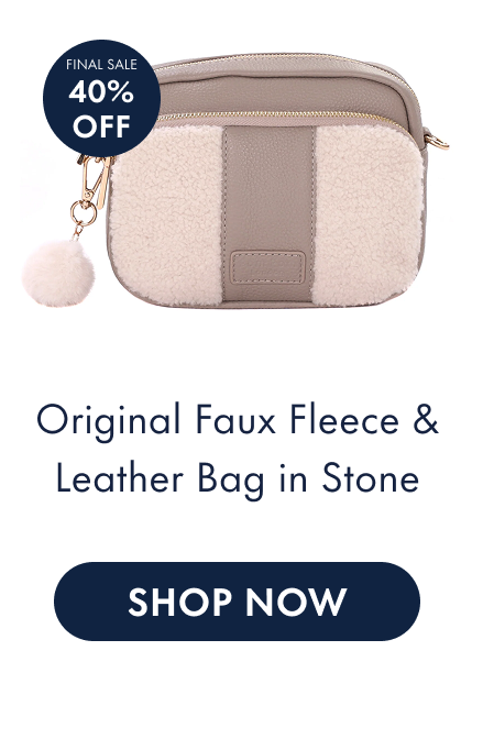 Original Faux Fleece & Leather bag Stone