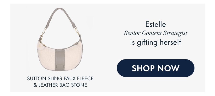 Sutton Sling Faux Fleece & Leather Bag Stone
