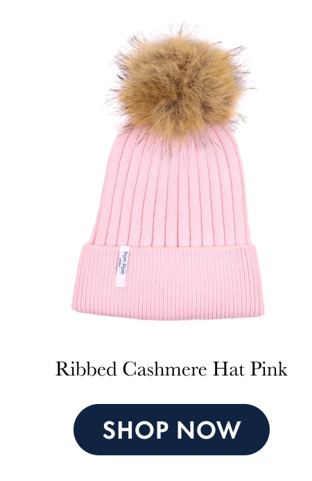 Ribbed Cashmere Hat Pink