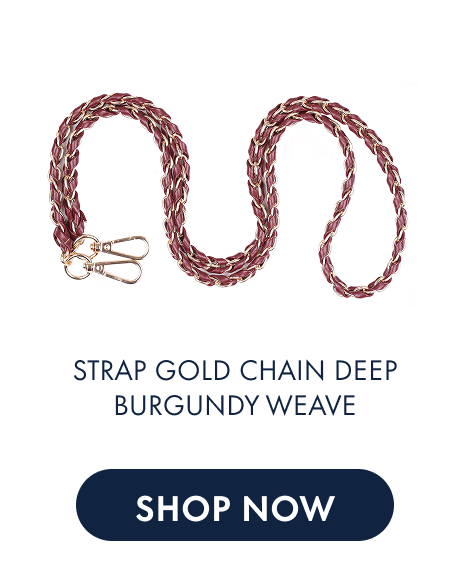 Strap Gold Chain Deep Burgundy Weave