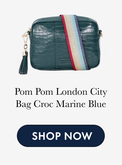 Pom Pom London City Bag Croc Marine Blue