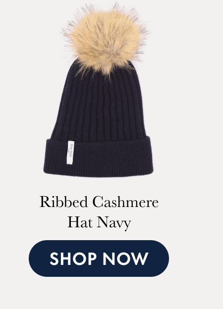Ribbed Cashmere Hat Navy