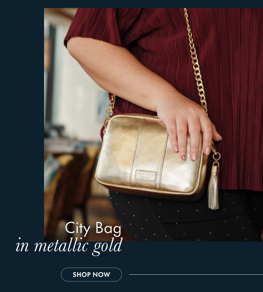 City Bag in metallic gold