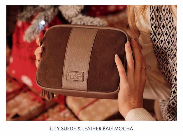 City Suede & Leather Bag Mocha