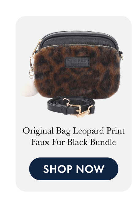 Original Bag Leopard Print Faux Fur Black Bundle