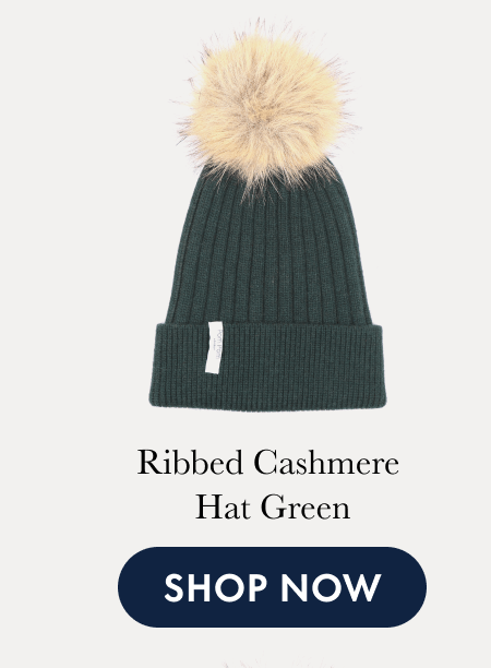 Ribbed Cashmere  Hat Green