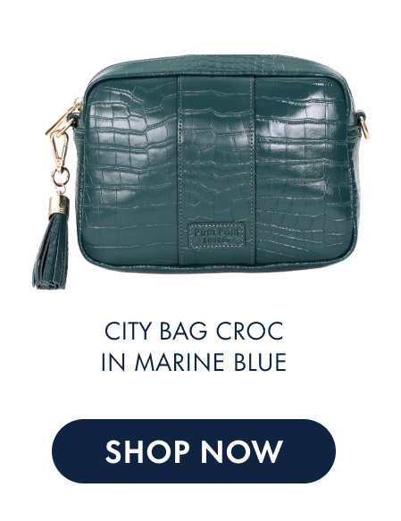 City Bag Croc in Marine Blue