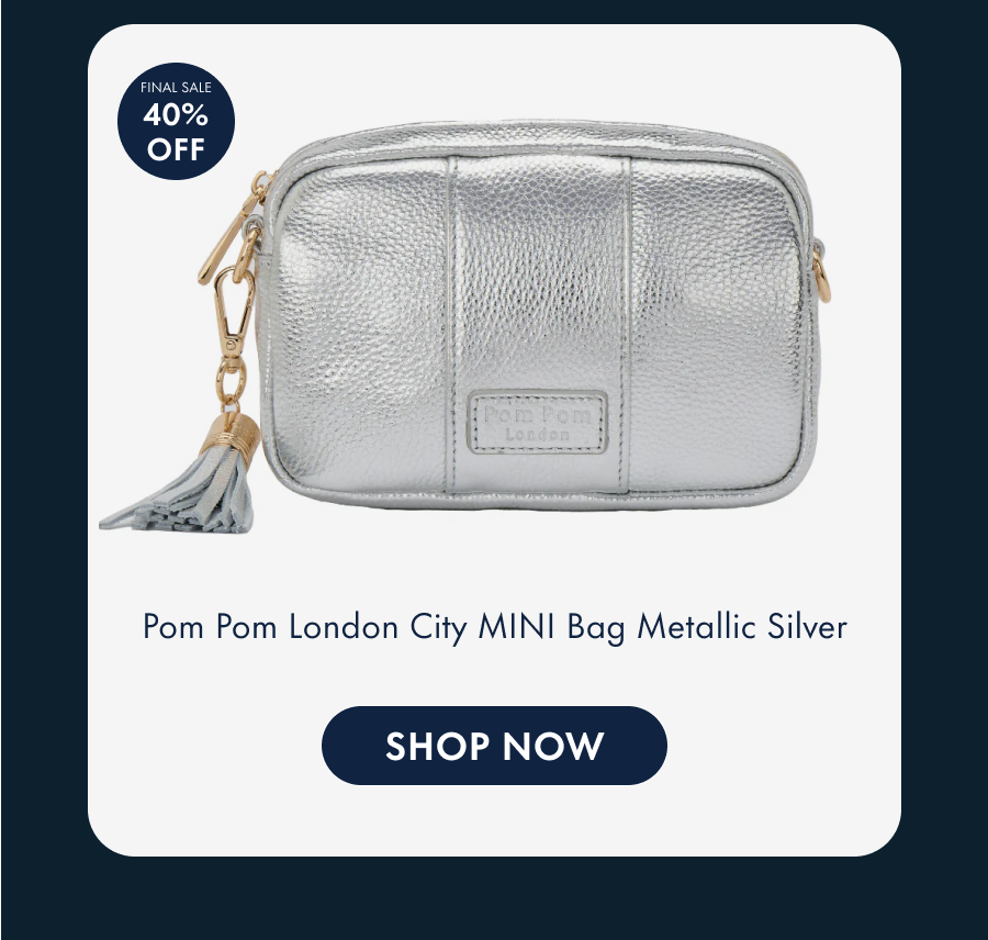 Pom Pom London City MINI Bag Metallic Silver