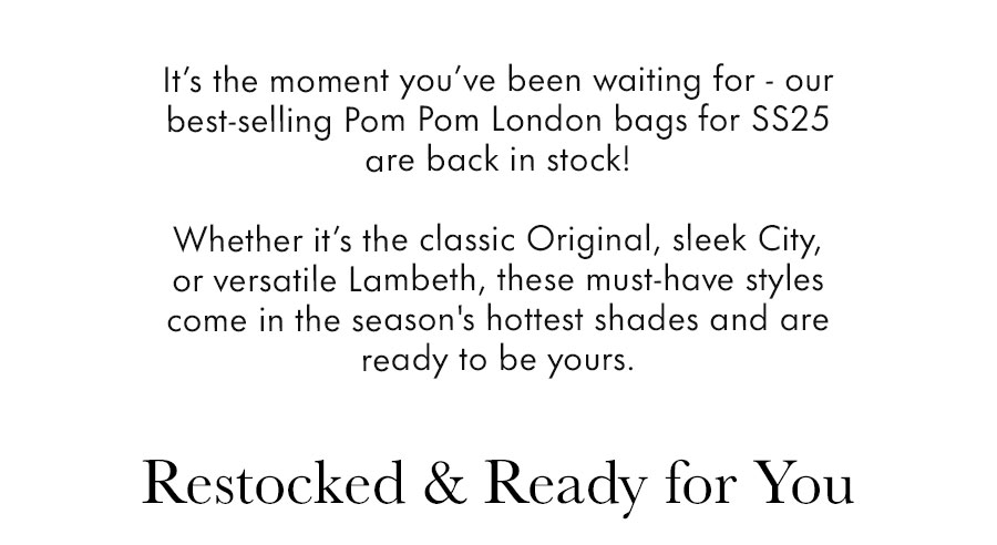 Restocked & Ready for You