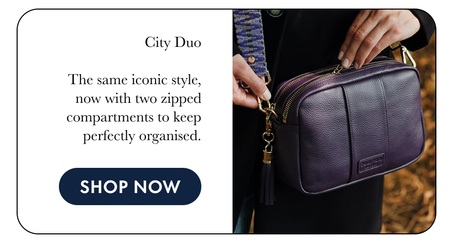City Duo  The same iconic style, now with two zipped compartments to keep perfectly organised.