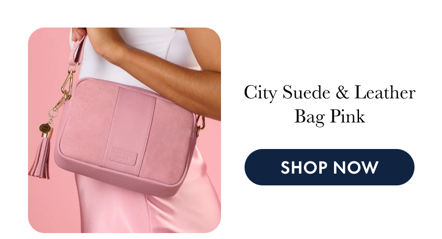 City Suede & Leather Bag Pink