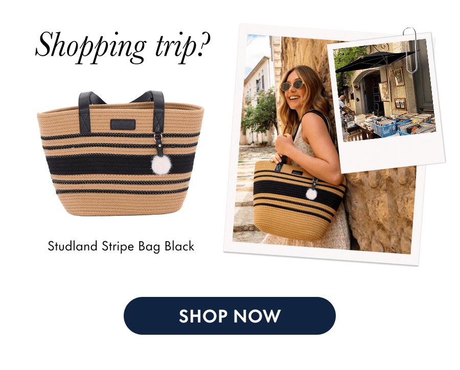 Studland Stripe Bag Black