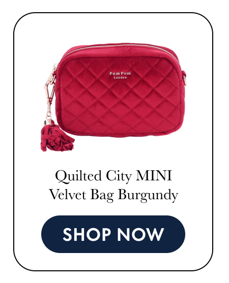 Quilted City MINI Velvet Bag Burgundy