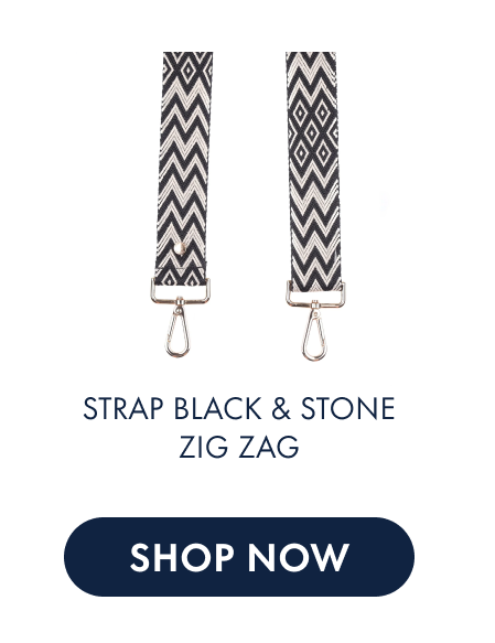 Strap Black & Stone Zig Zag