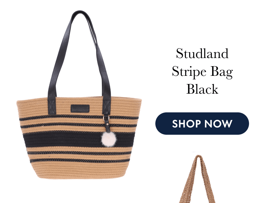 Studland Stripe Bag Black