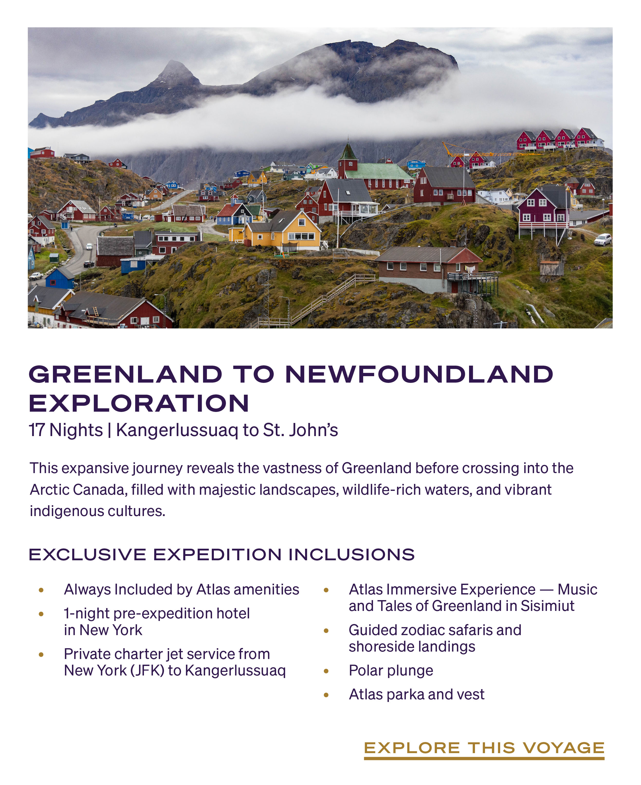 GREENLAND TO NEWFOUNDLAND EXPLORATION 17 Nights | Kangerlussuaq to St. John's