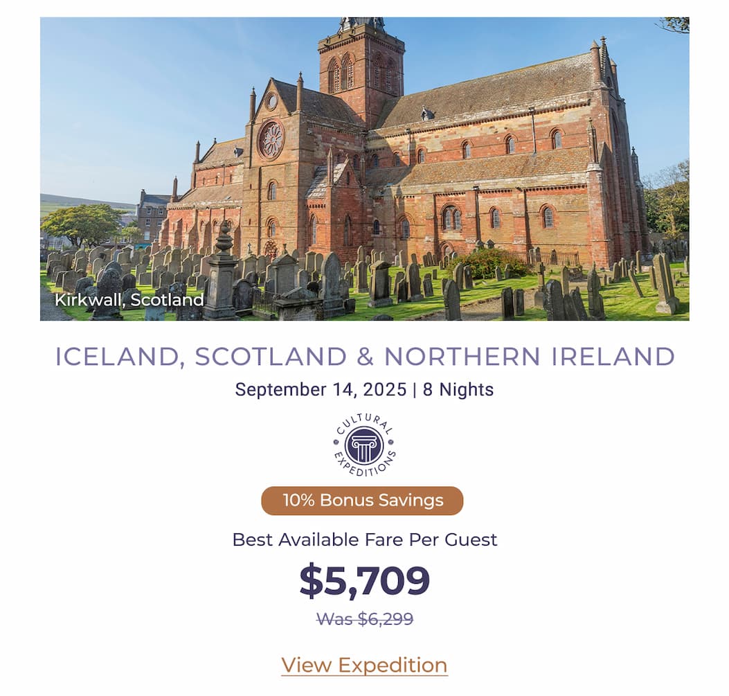 ICELAND, SCOTLAND & NORTHERN IRELAND September 14, 2025 | 8 Nights