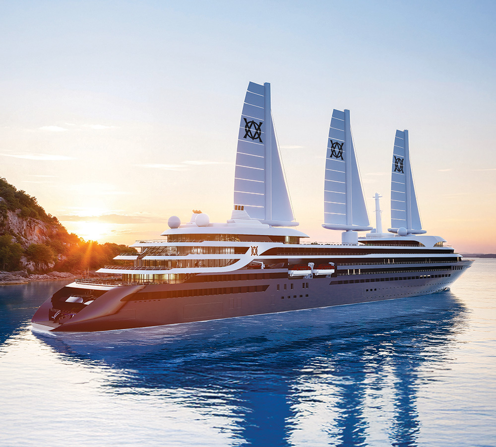 Atlas Ocean Voyages' ship Atlas Adventurer sailing at sea