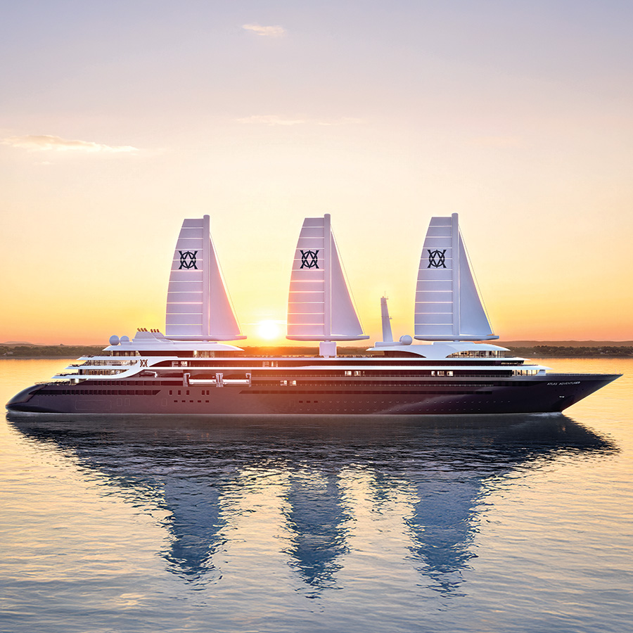 Atlas Ocean Voyages' ship Atlas Adventurer sailing at sea