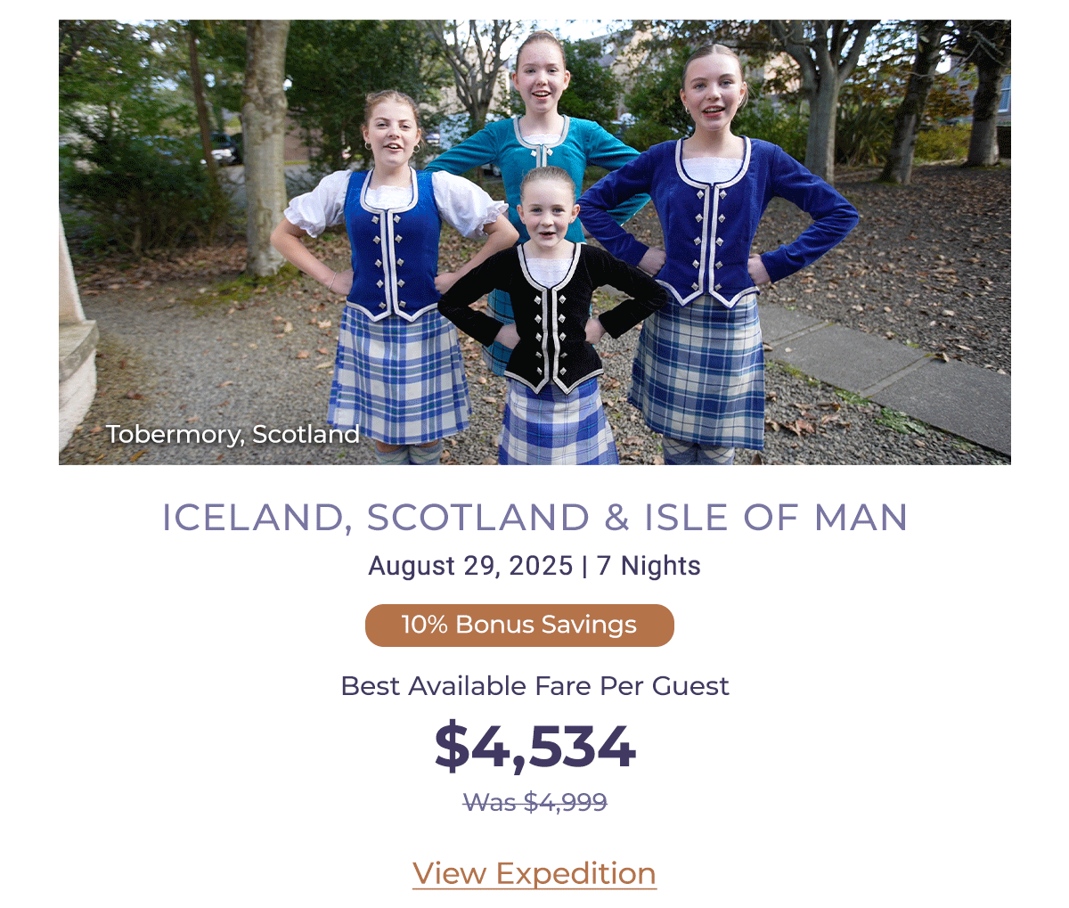 ICELAND, SCOTLAND & ISLE OF MAN August 29, 2025 | 7 Nights