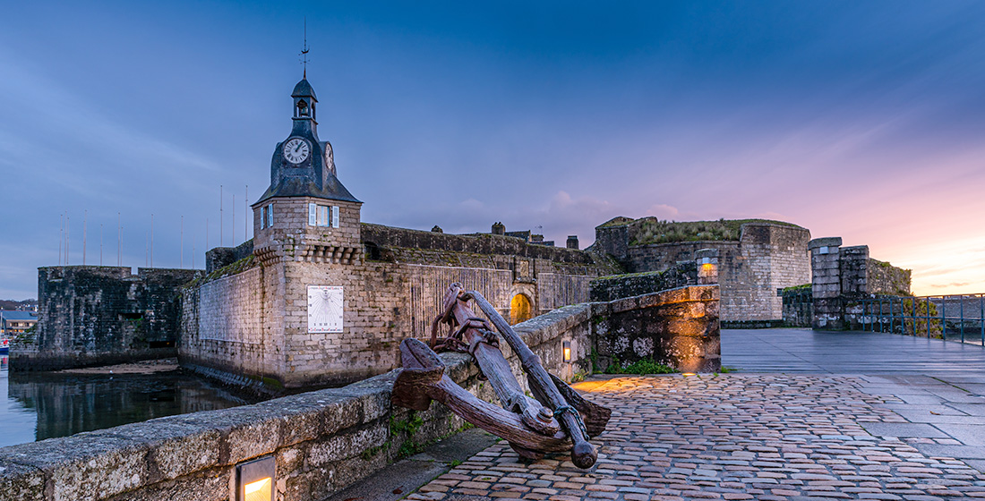 Concarneau, France at twilight