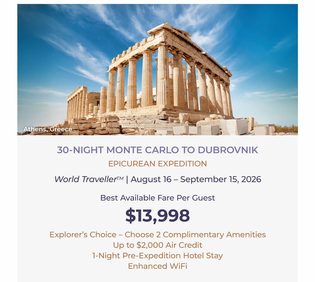 30-NIGHT MONTE CARLO TO DUBROVNIK