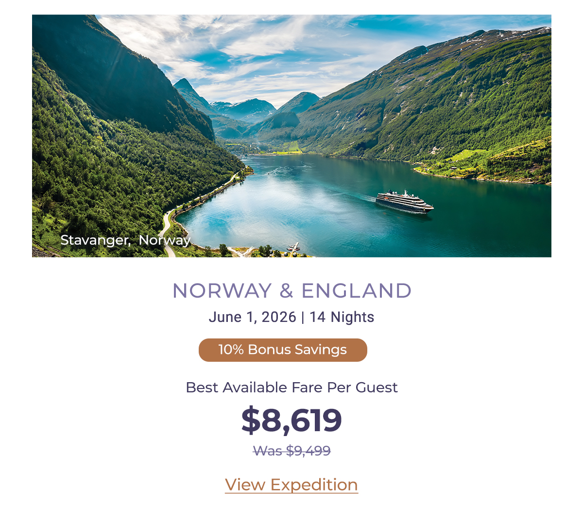NORWAY & ENGLAND June 1, 2026 | 14 Nights