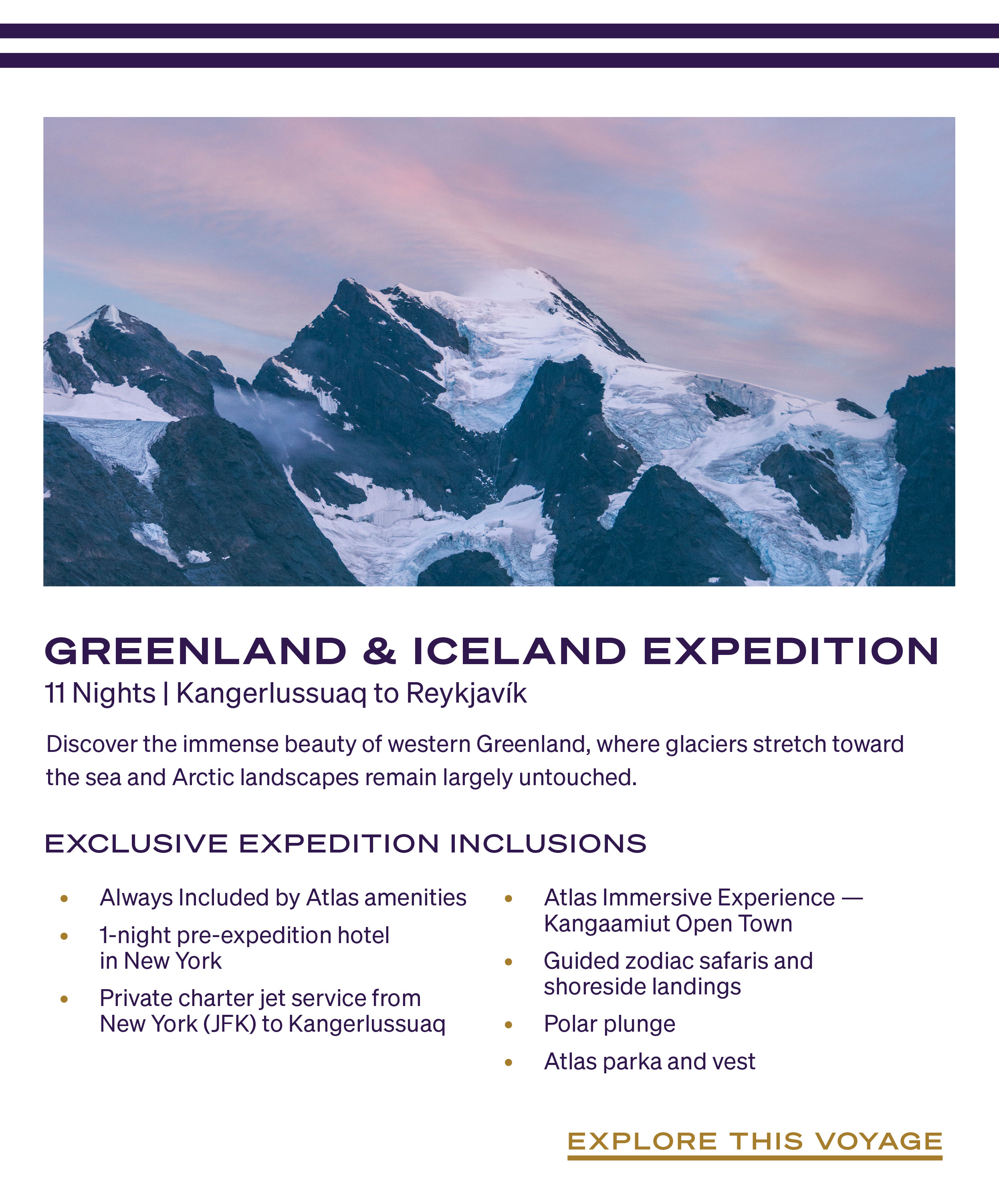 GREENLAND & ICELAND EXPEDITION 11 Nights | Kangerlussuaq to Reykjavík