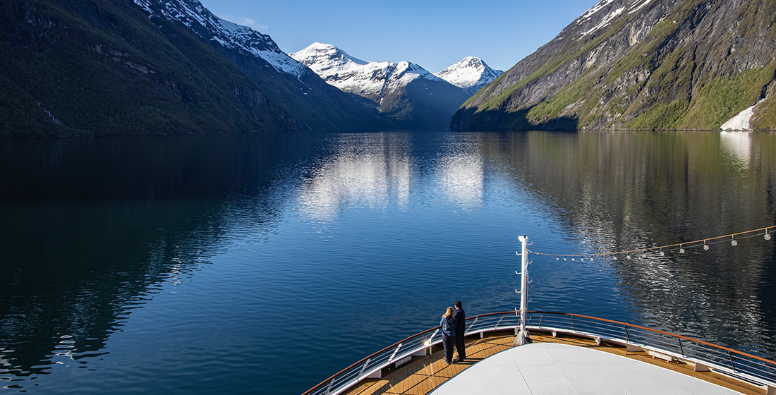 Atlas yacht sailing through Norwegian Fjords